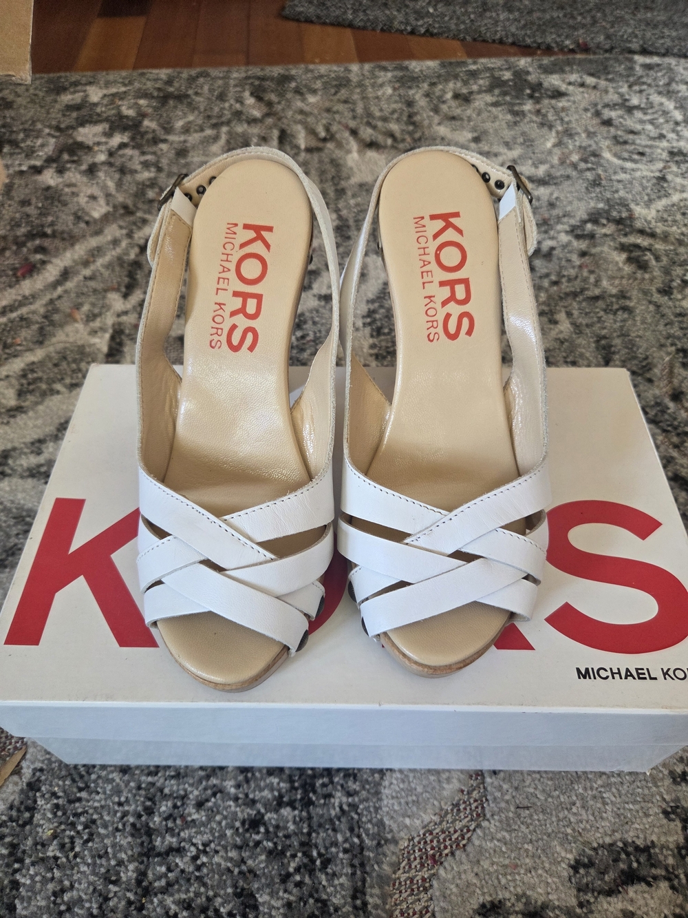 Michael Kors HAMPTON White  Slingback Heels SIZE 5